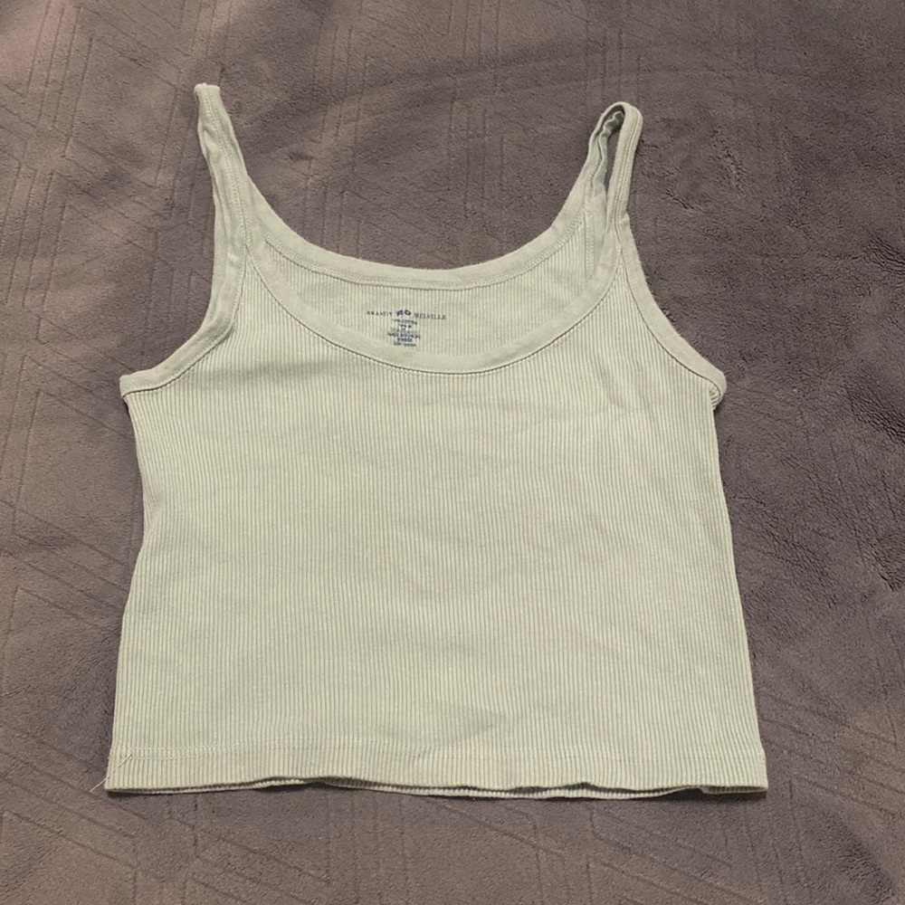 sage green brandy melville cropped tank top ONE SIZE FITS ALL good quality